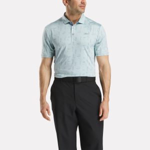 Men's Short Sleeve Tournament Etching Print Polo Shirt