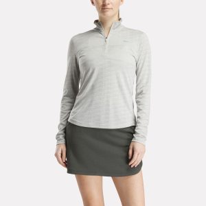 Women's Long Sleeve Engineered Vector Jacquard 1/4 Zip Golf Pullover Top