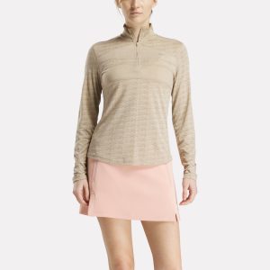 Women's Long Sleeve Engineered Vector Jacquard 1/4 Zip Golf Pullover Top